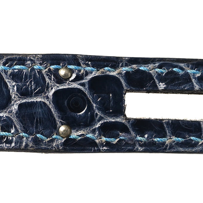 Hermes Shiny Porosus Crocodile Horseshoe Birkin 35 Bleu Roi Bleu Abysse 7 of 10