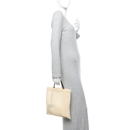 The Row Mesh Saddle Calfskin Mini Barn Tote Bag Ivory 2 of 10