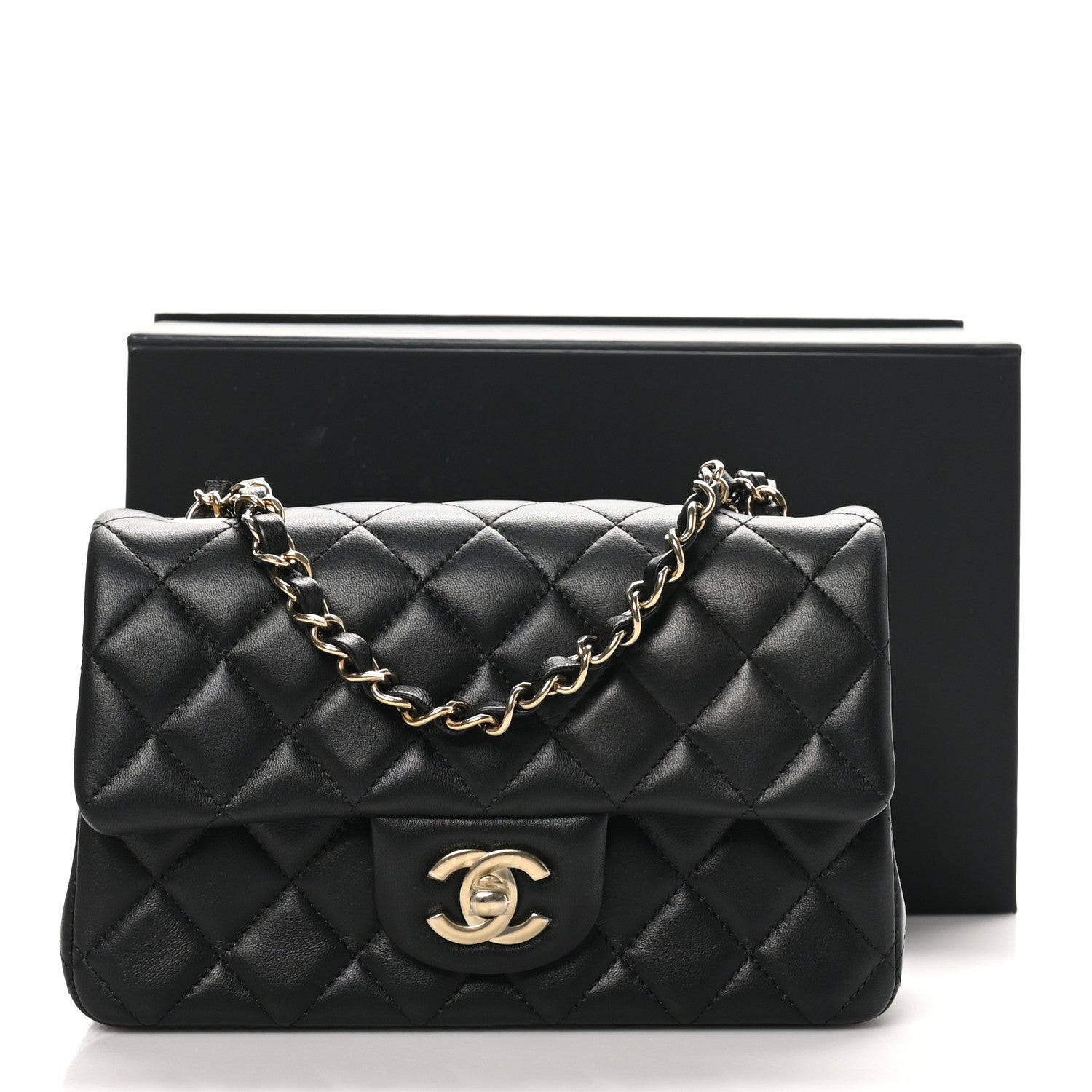 Chanel Lambskin Quilted Mini Rectangular Flap Black 11 of 11