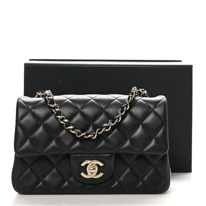 Chanel Lambskin Quilted Mini Rectangular Flap Black 11 of 11