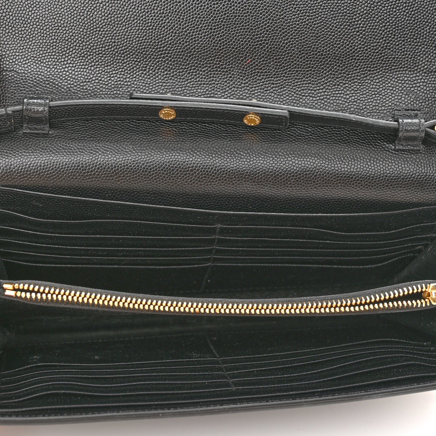 Saint Laurent Grain De Poudre Monogram Chain Wallet Black 5 of 17