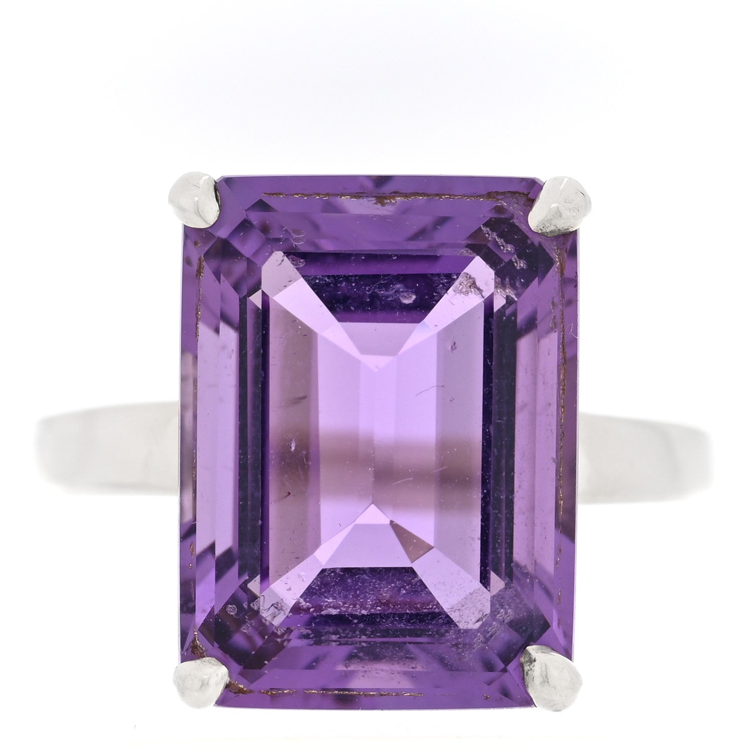 Tiffany Sterling Silver Amethyst Sparklers Cocktail Ring 57 8 1 of 6