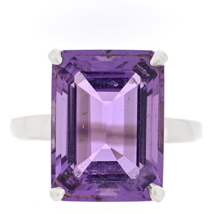 Tiffany Sterling Silver Amethyst Sparklers Cocktail Ring 57 8 1 of 6