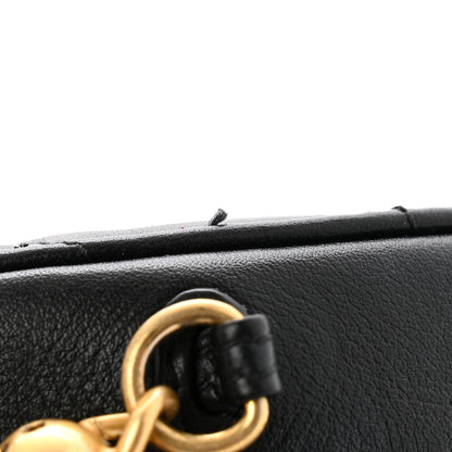Chanel Lambskin Quilted Pearl Chain Round Clutch With Chain Black 13 of 14