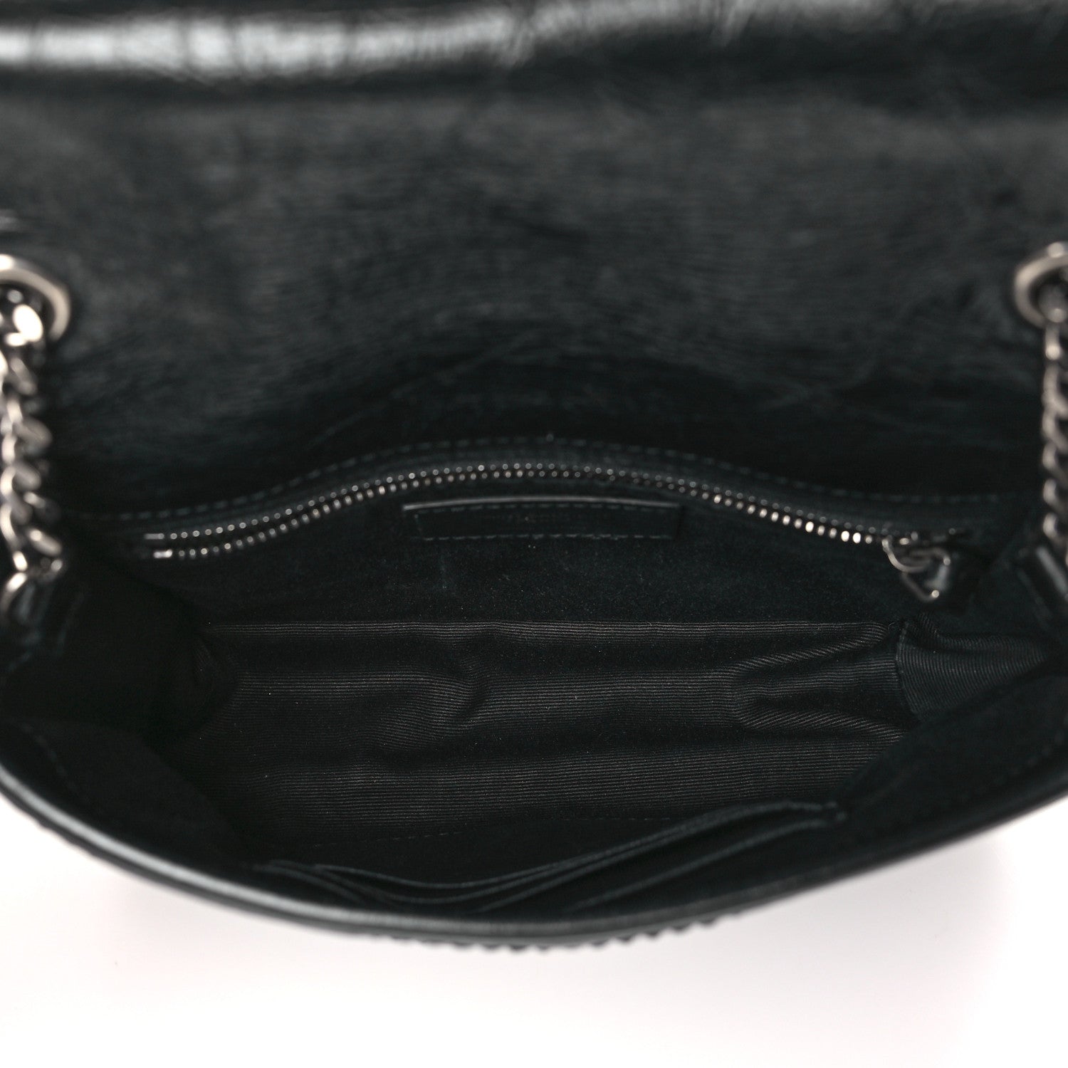 Saint Laurent Crinkled Calfskin Matelasse Monogram Niki Chain Wallet Black 5 of 13