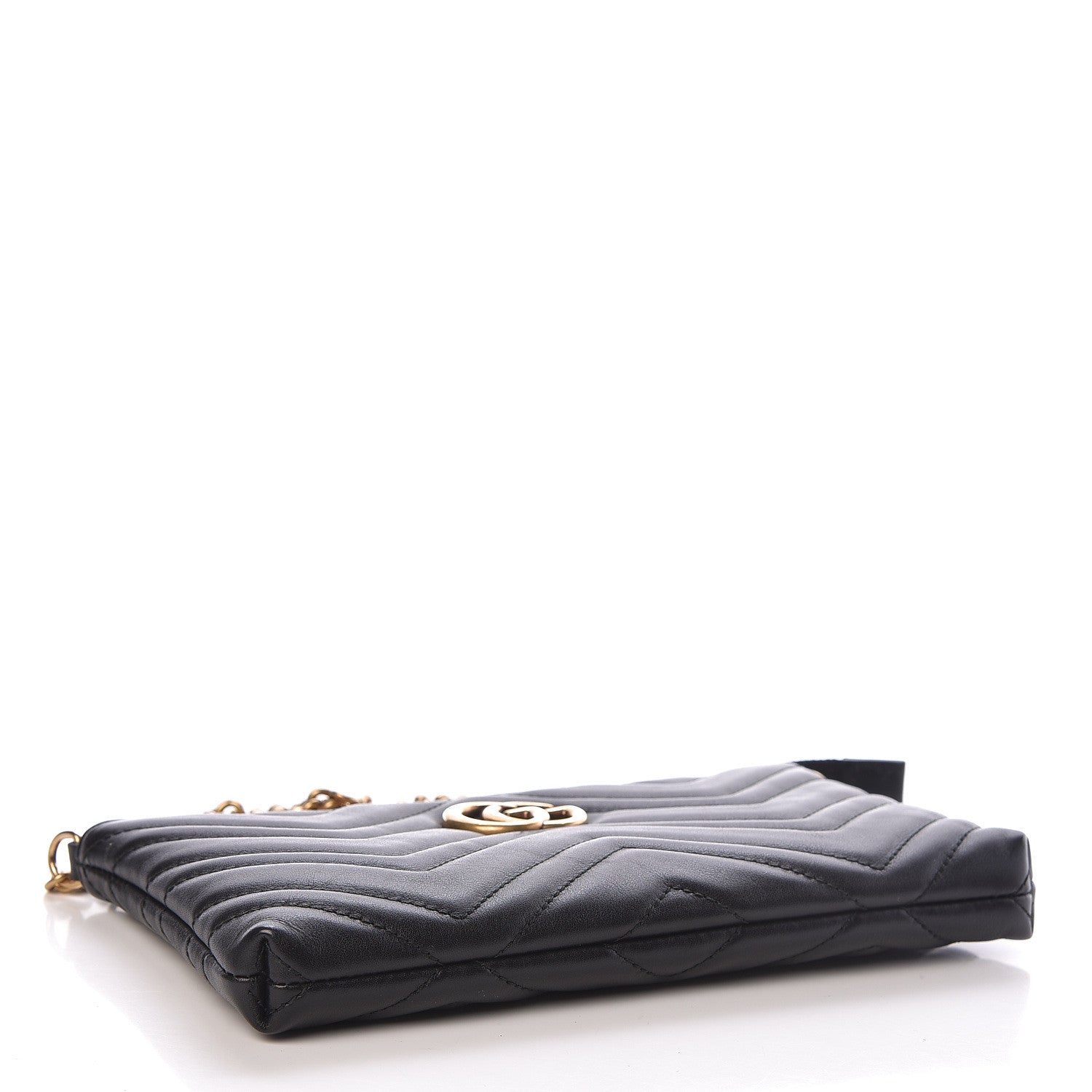 Gucci Calfskin Matelasse Mini GG Marmont Chain Bag Black 4 of 11