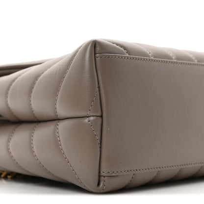 Saint Laurent Calfskin Y Quilted Monogram Small Loulou Chain Satchel Greyish Brown 9 of 10