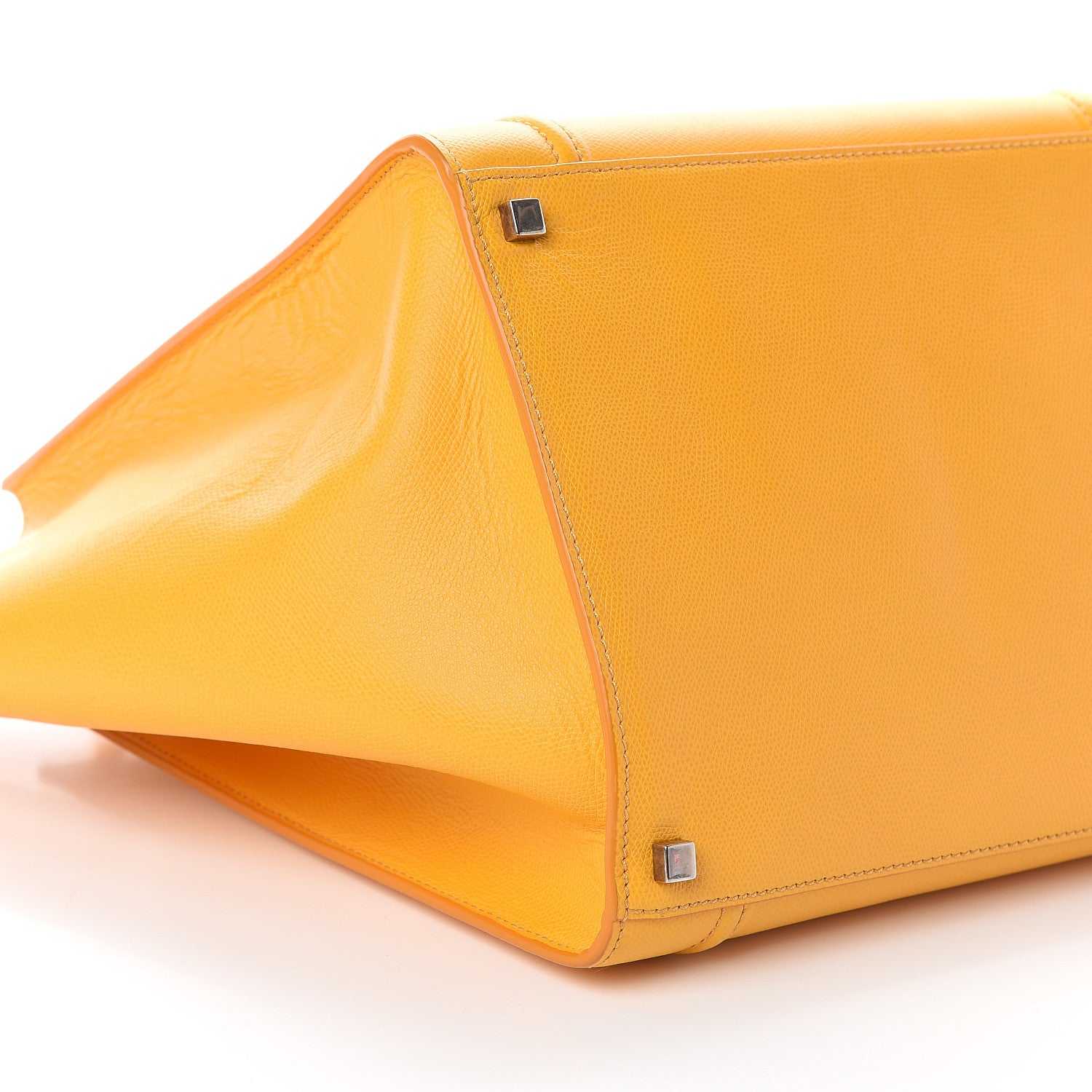 Celine Grained Calfskin Medium Phantom Luggage Saffron 7 of 8