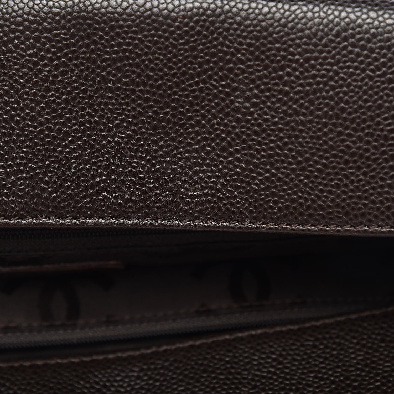 Chanel Caviar CC Stitched Medium Tote Brown 9 of 17