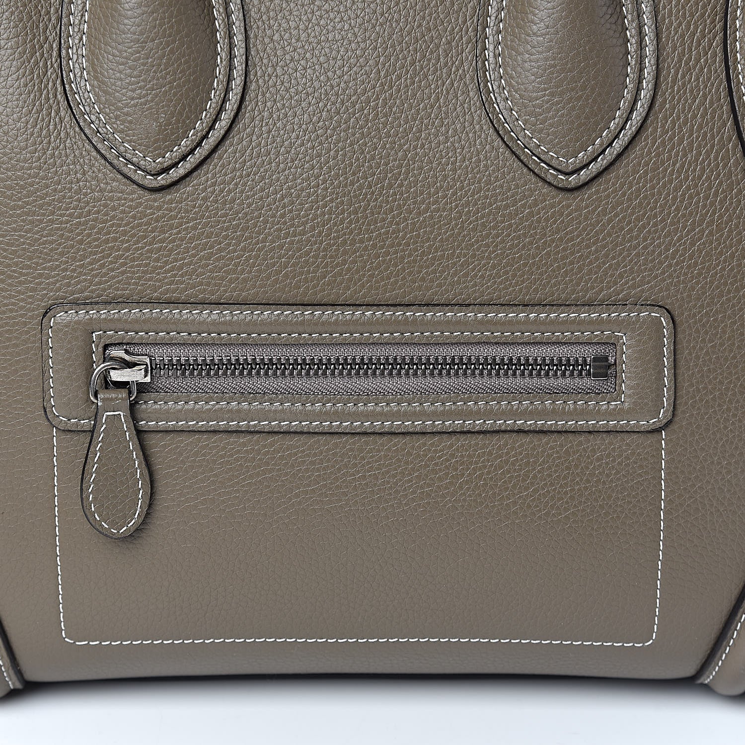 Celine Drummed Calfskin Mini Luggage Souris 8 of 11