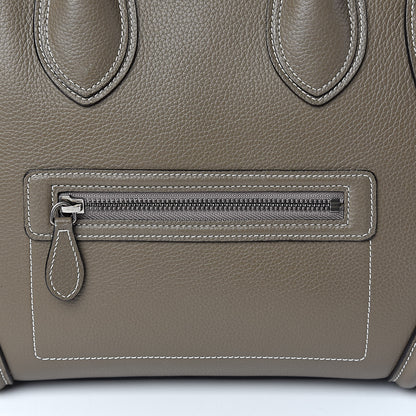 Celine Drummed Calfskin Mini Luggage Souris 8 of 11