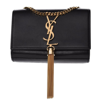 Saint Laurent Calfskin Small Classic Monogram Kate Tassel Satchel Black 1 of 9