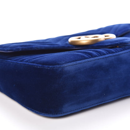 Gucci Velvet Matelasse Medium GG Marmont Shoulder Bag Cobalt Blue 8 of 10