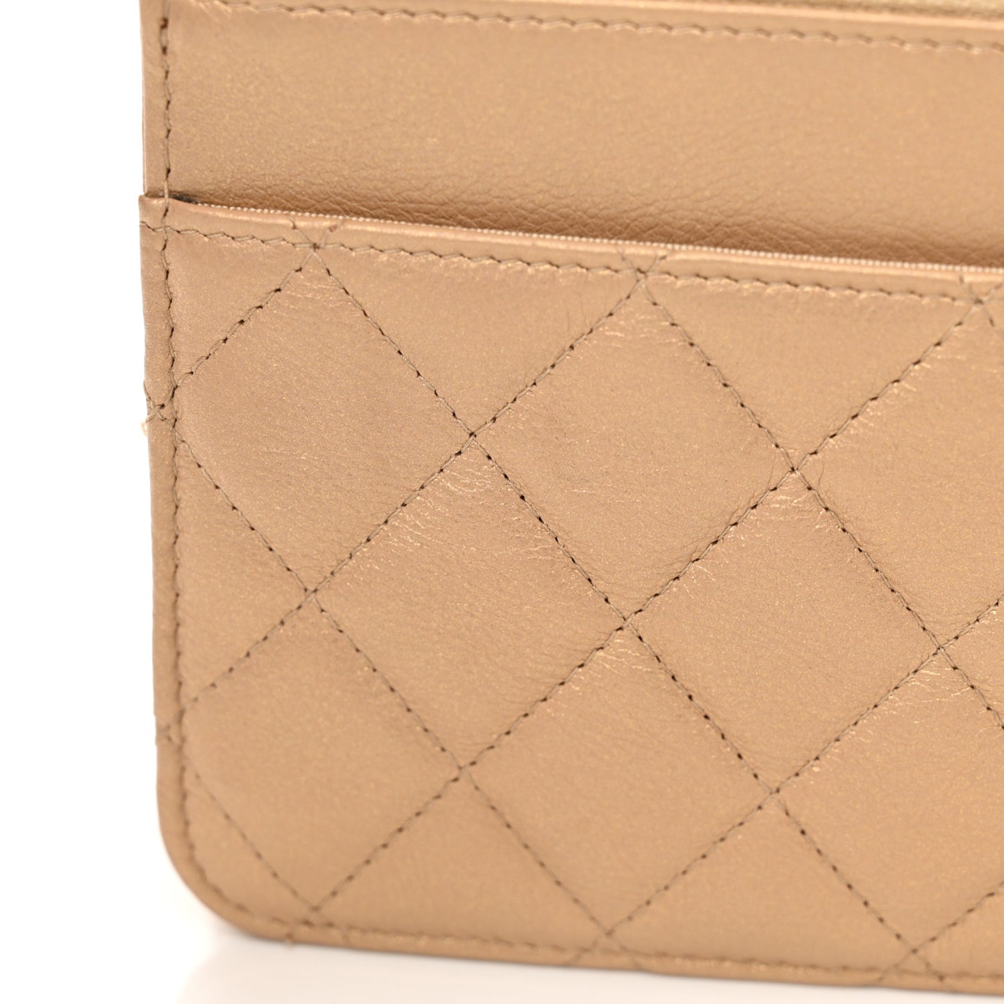 Aged Calfskin Lucky Charms Casino 2.55 Reissue Wallet on Chain WOC Beige