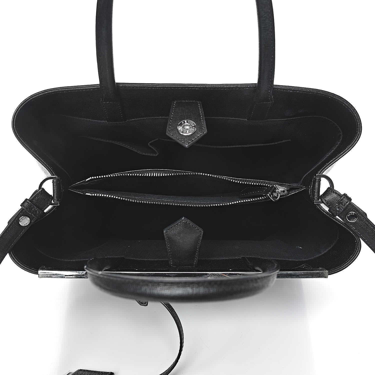 Fendi Vitello Elite Studded Monster Medium 2Jours Tote Black 5 of 13