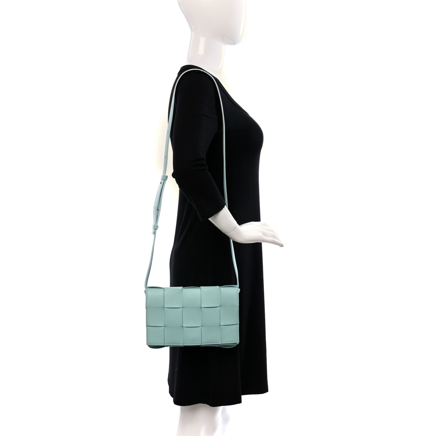 Lambskin Maxi Intreccio Cassette Bag Teal Washed