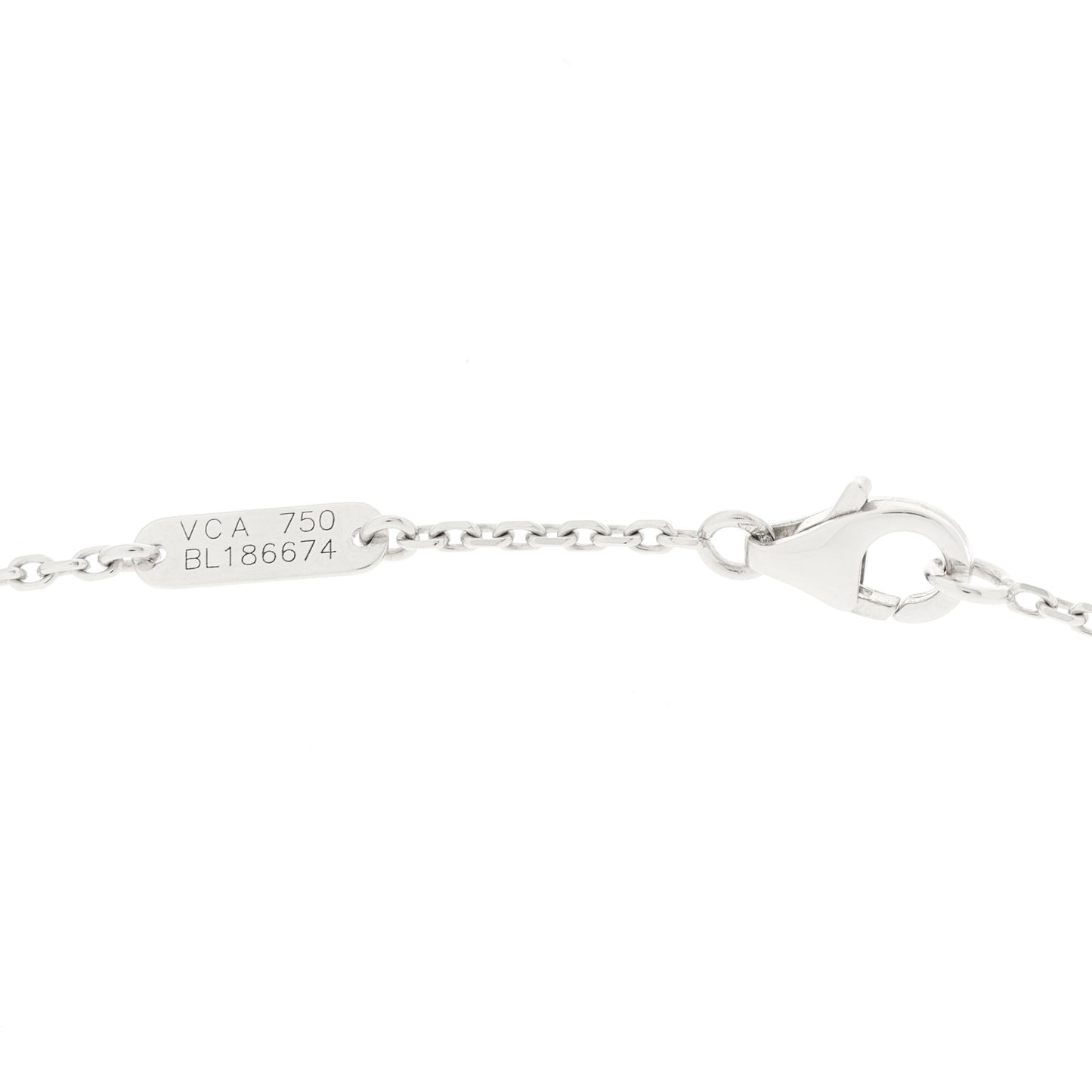18K White Gold Sugilite Vintage Alhambra Pendant Necklace