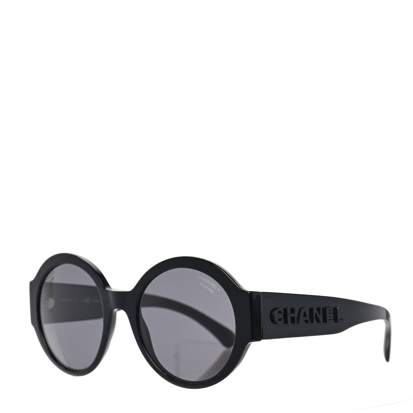 Acetate Polarized Round Sunglasses 5410 Black