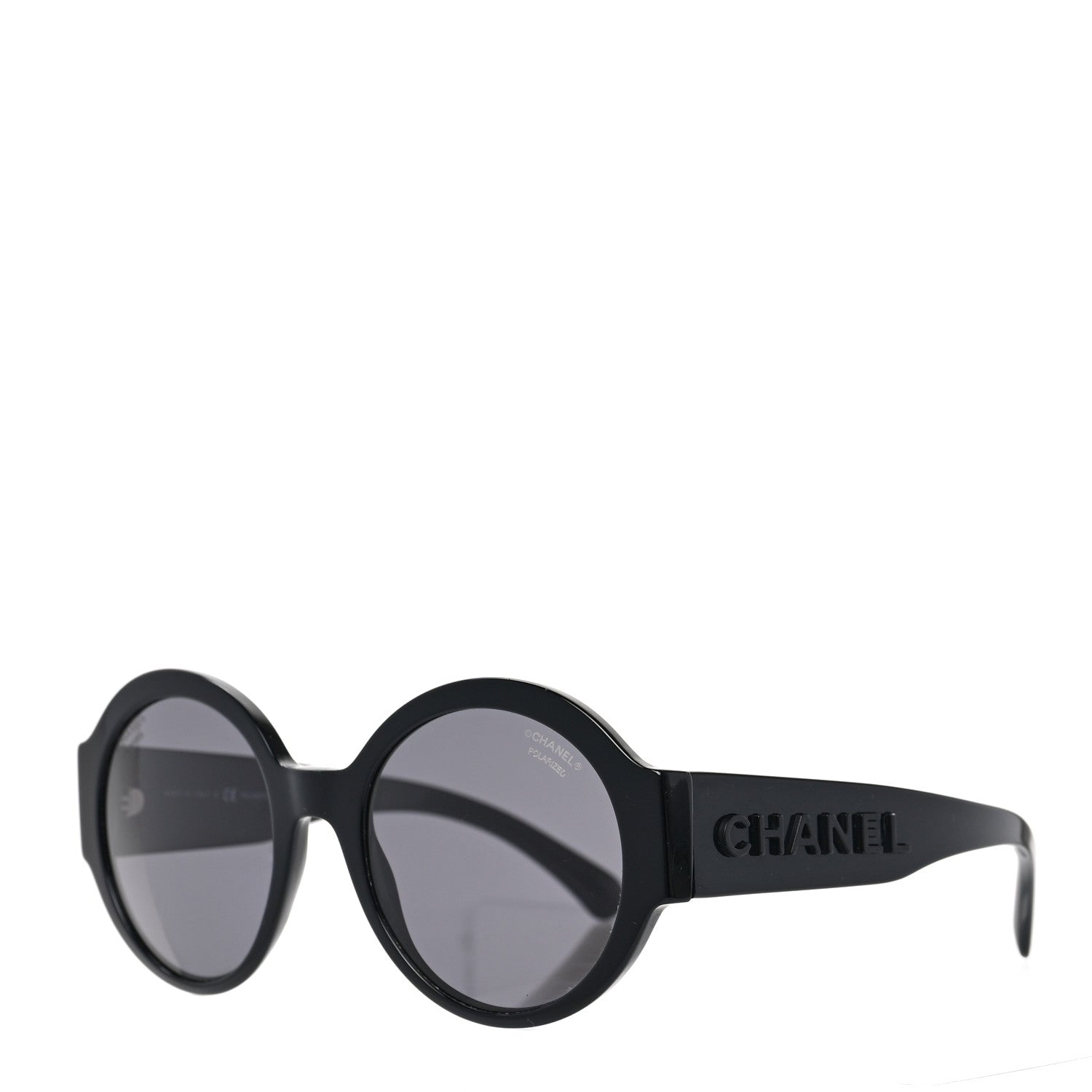 Chanel Acetate Polarized Round Sunglasses 5410 Black 1 of 7
