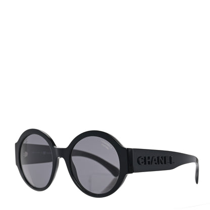 Chanel Acetate Polarized Round Sunglasses 5410 Black 1 of 7