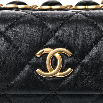 Chanel Crumpled Lambskin Quilted Small CC Links Shoulder Bag Black 5 of 5
