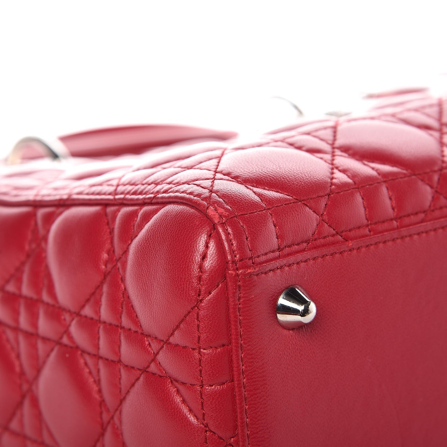 Lambskin Cannage Large Lady Dior Red