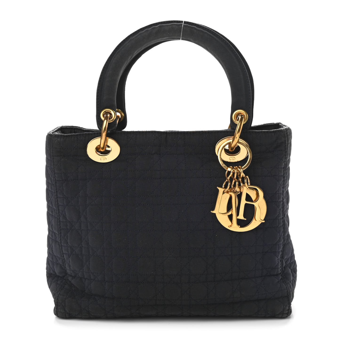 Nylon Cannage Medium Lady Dior Black