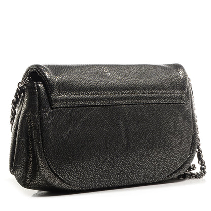 Chanel Metallic Caviar Half Moon Wallet On Chain WOC Dark Silver 3 of 8