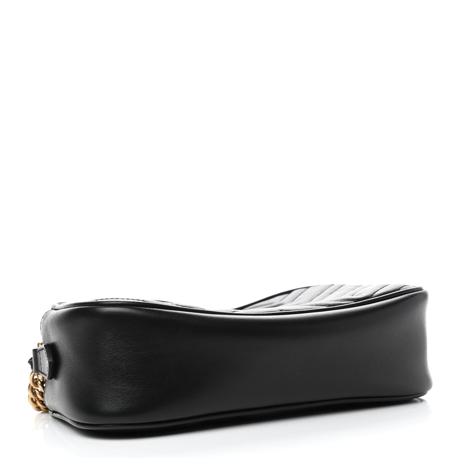 Gucci Calfskin Matelasse Small GG Marmont Chain Shoulder Bag Black 3 of 4