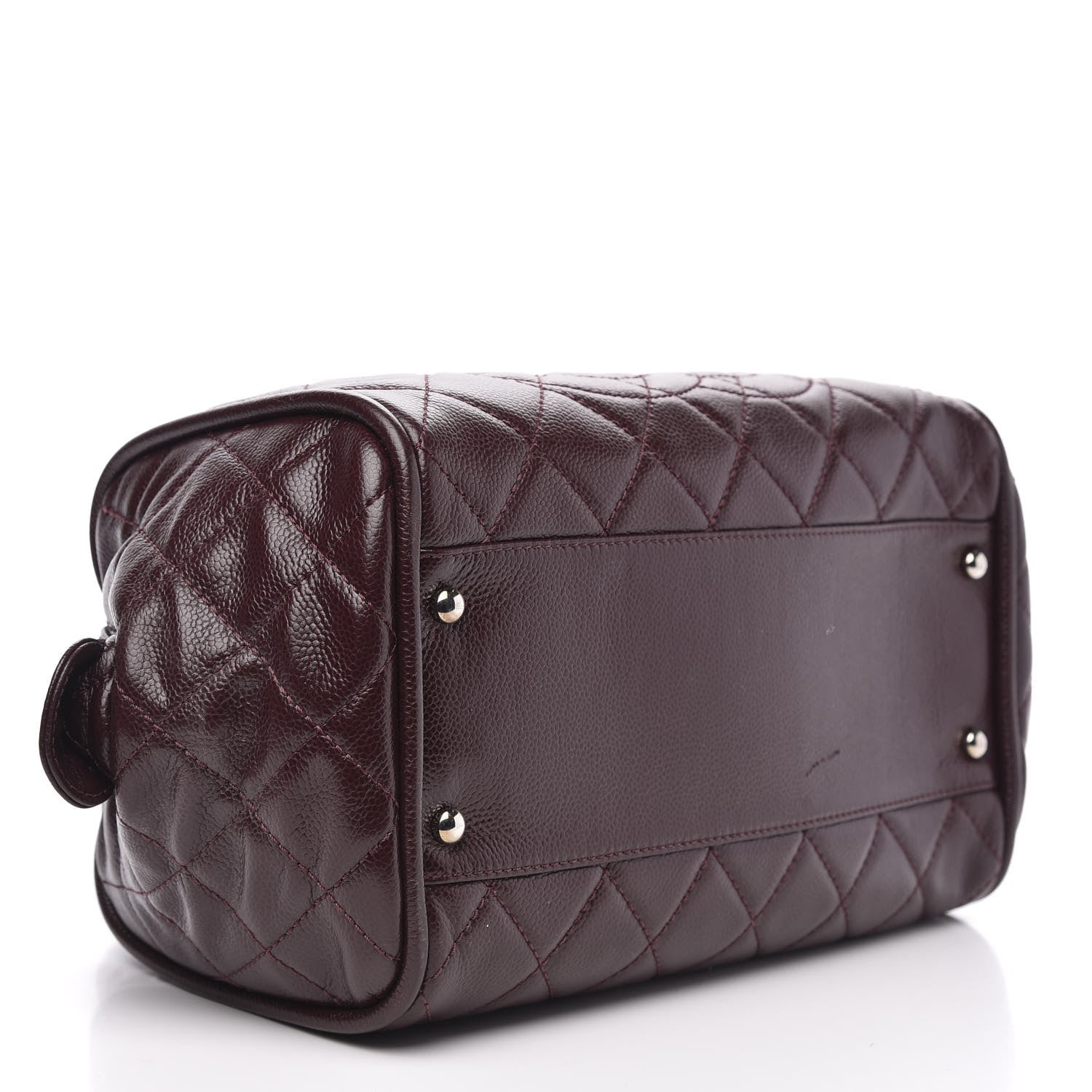 Chanel Caviar Quilted CC Timeless Bowler Burgundy 4 of 12
