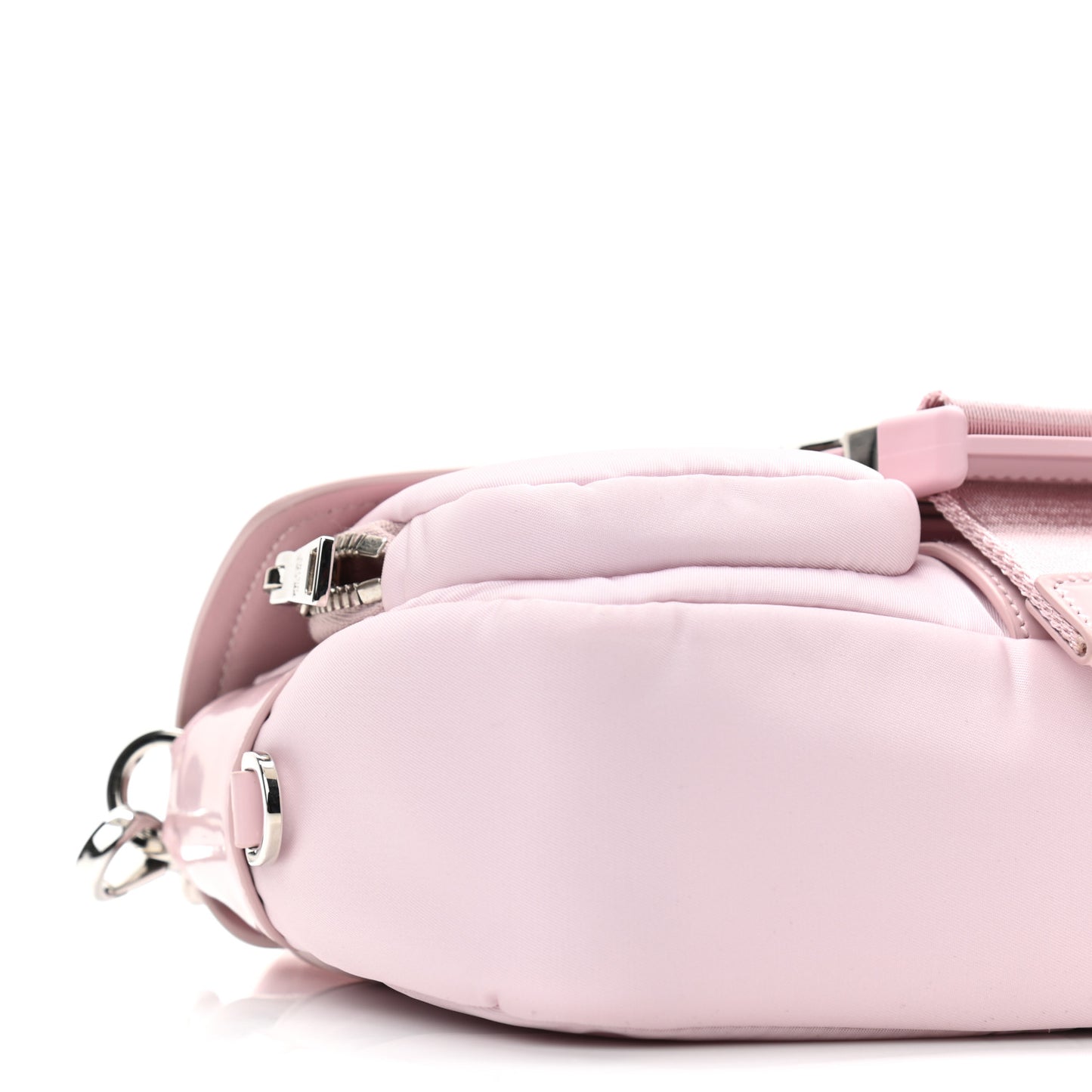Re-Nylon Spazzolato Double Pocket Buckle Shoulder Bag Alabastro