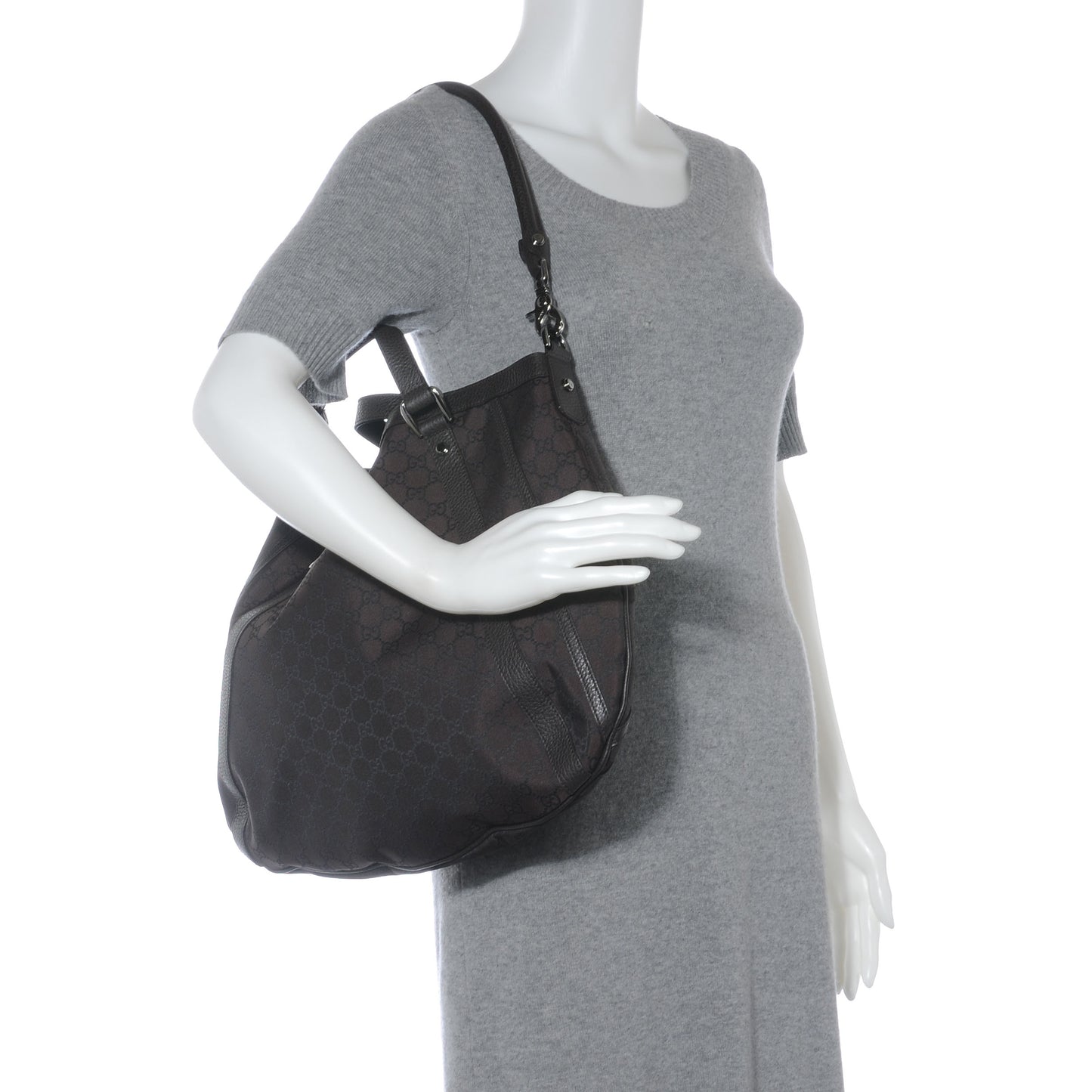 Nylon Monogram Medium Abbey Convertible Tote Dark Brown