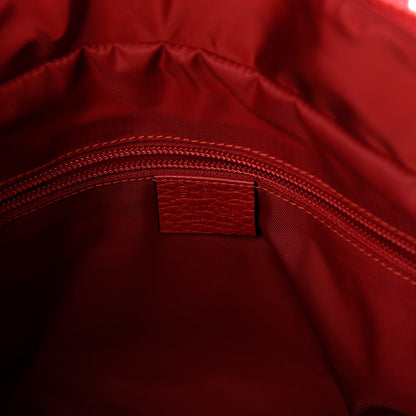 Gucci Nylon Monogram Dollar Calfskin Tote Vibrant Red 6 of 9