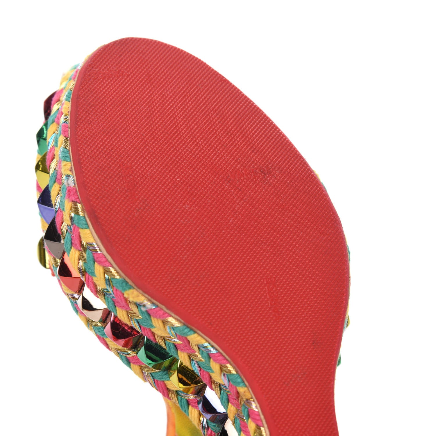 Christian Louboutin Lambskin Suede Cubana Cataclou 140 Wedge Sandals 35 Poppy 14 of 24