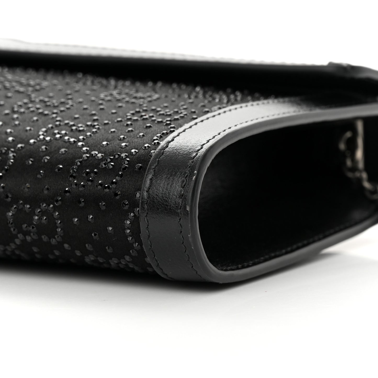 Satin Crystal Small Dionysus Shoulder Bag Black