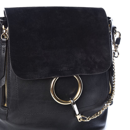Chloe Suede Calfskin Medium Faye Backpack Black 16 of 17
