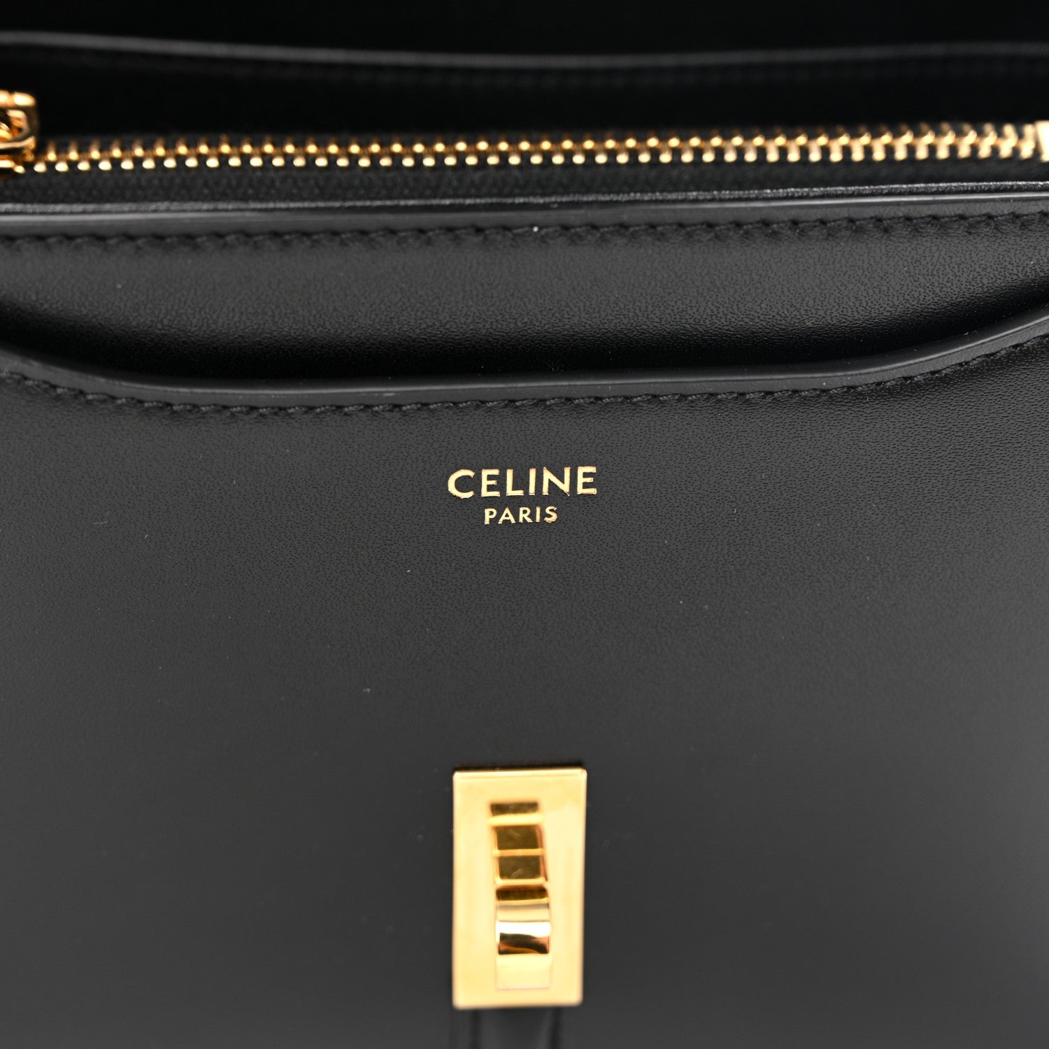 Celine Satinated Calfskin Mini 16 Top Handle Bag Black 6 of 10