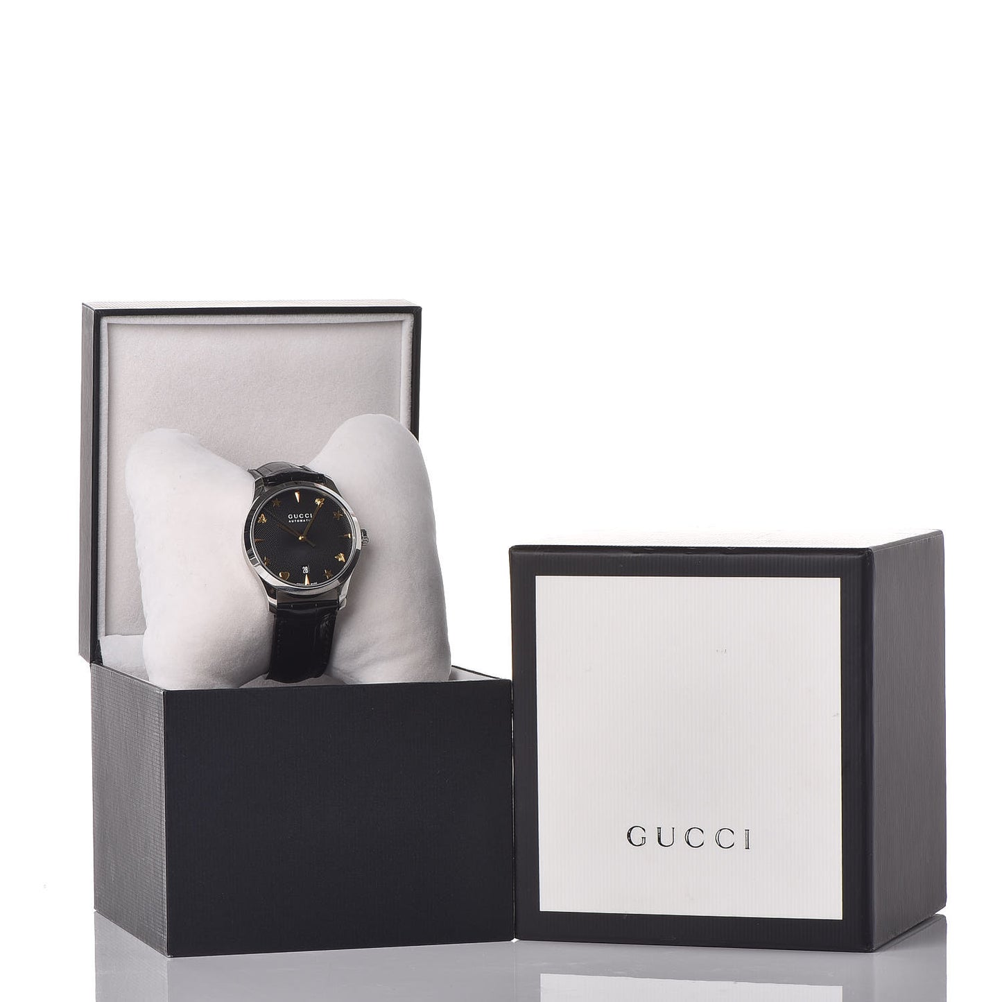 Stainless Steel Alligator 38mm G-Timeless Charm Automatic Watch Black