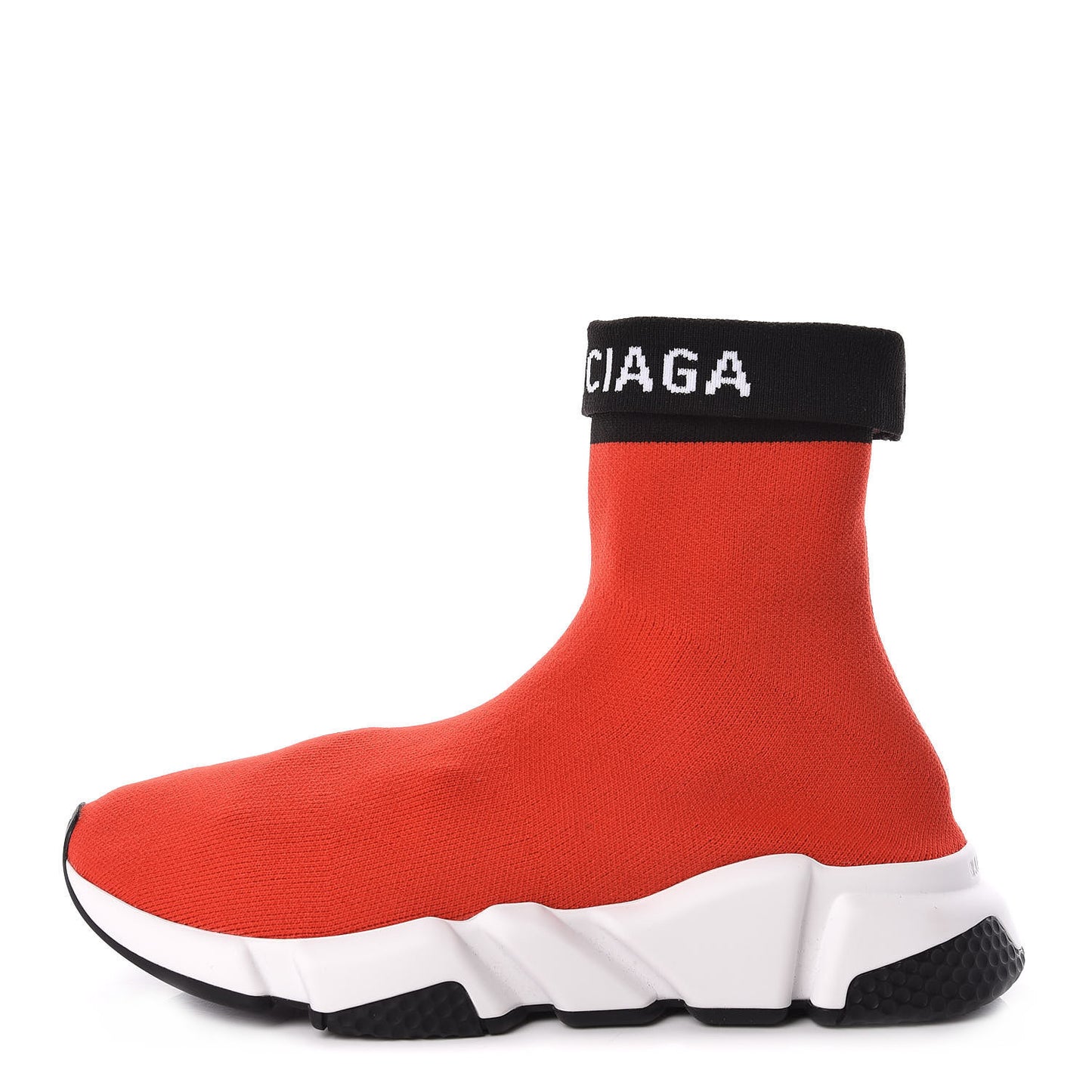 Neoprene Knit Womens Speed Cuffed Sneakers 39 Red Black White