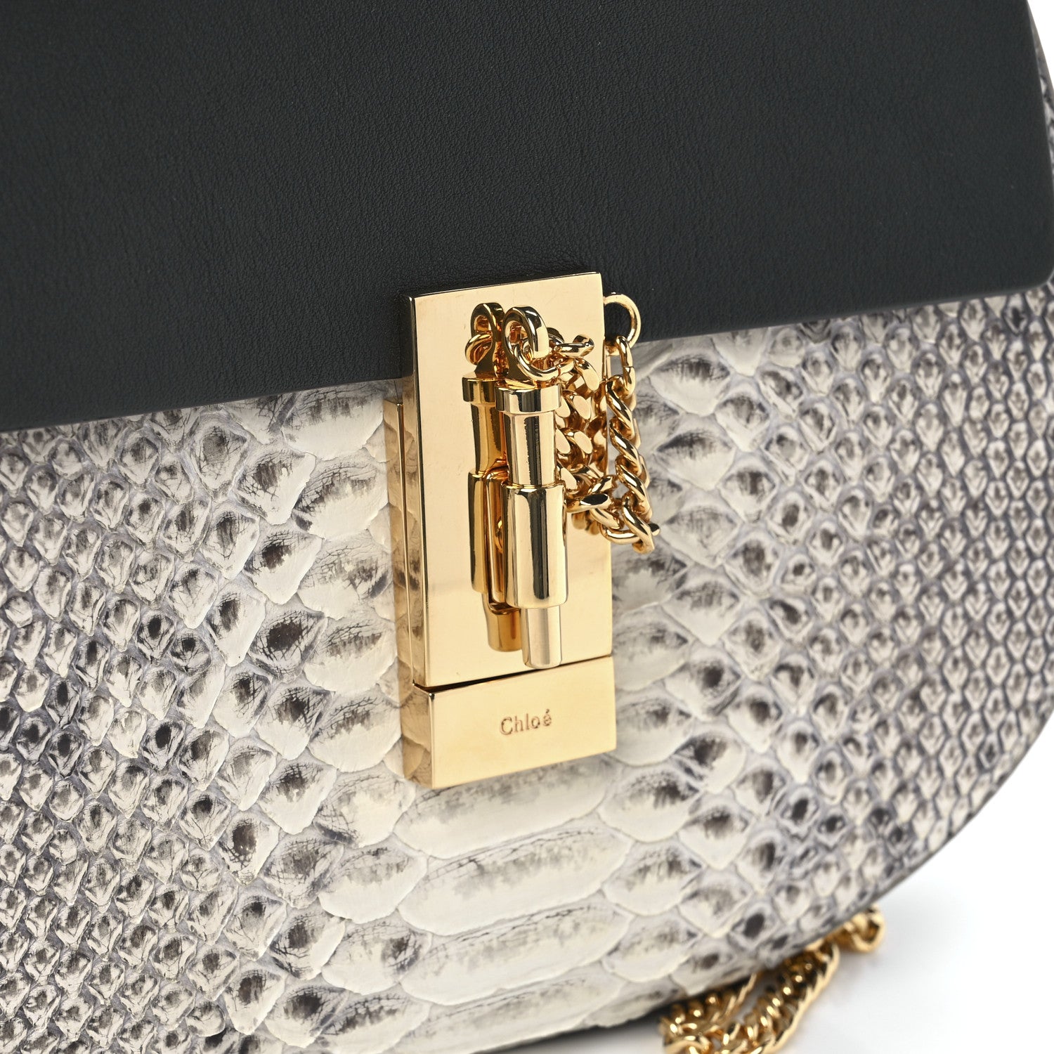 Chloe Python Smooth Calfskin Mini Drew Shoulder Bag 9 of 13