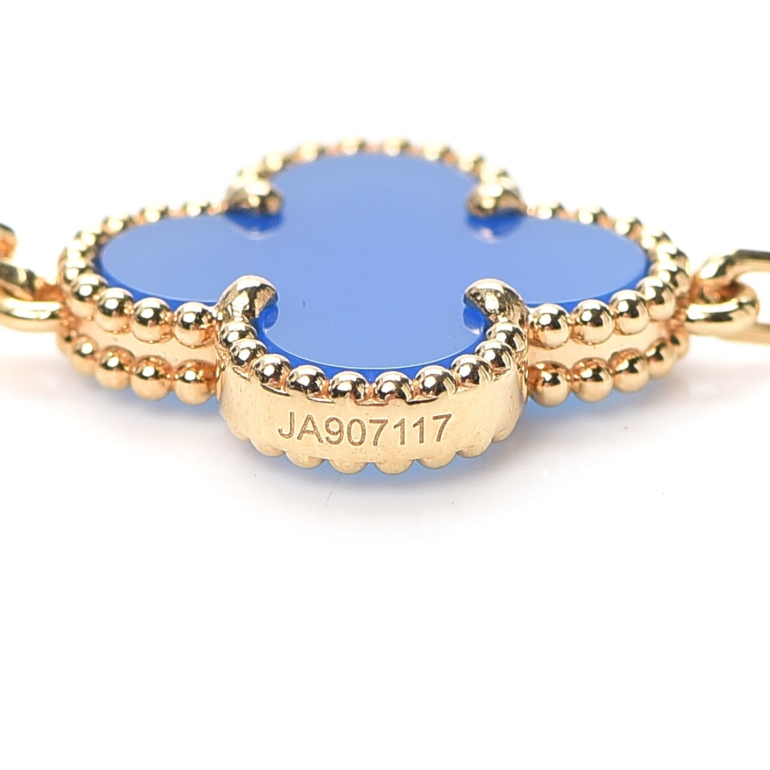 Van Cleef & Arpels 18K Yellow Gold Blue Agate 5 Motifs Vintage Alhambra Bracelet 4 of 7