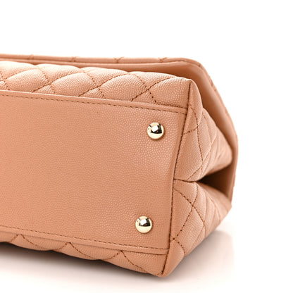 Chanel Caviar Quilted Lizard Embossed Small Coco Handle Flap Brown 10 of 10