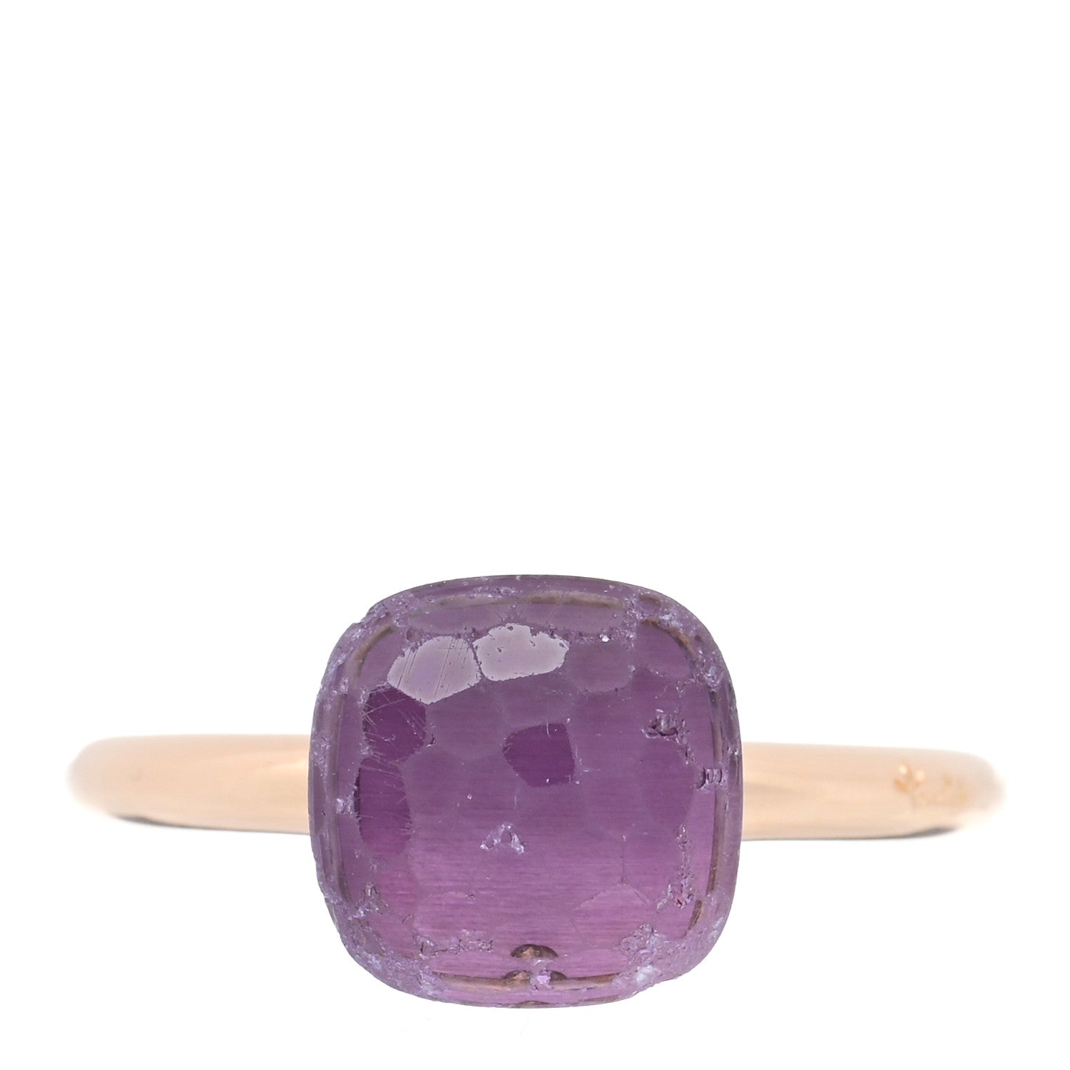 Pomellato 18K Rose Gold Amethyst Classic Nudo Ring 53 6.5 1 of 5