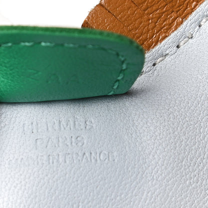 Hermes Milo Lambskin Grigri Rodeo Horse Bag Charm PM Bleu Brume Sesame Menthe 6 of 11
