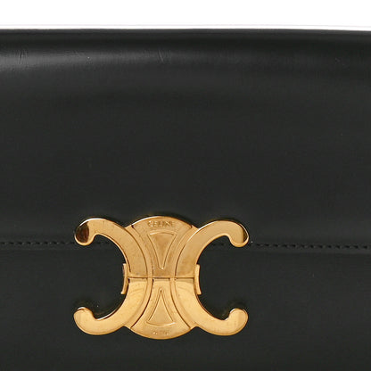 Celine Shiny Calfskin Triomphe Shoulder Bag Black 8 of 12