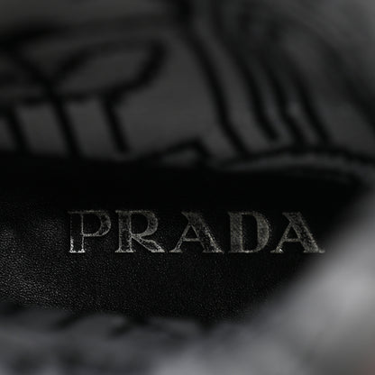 Prada Jacquard Knit Platform Ankle Boots 37 Black 6 of 10