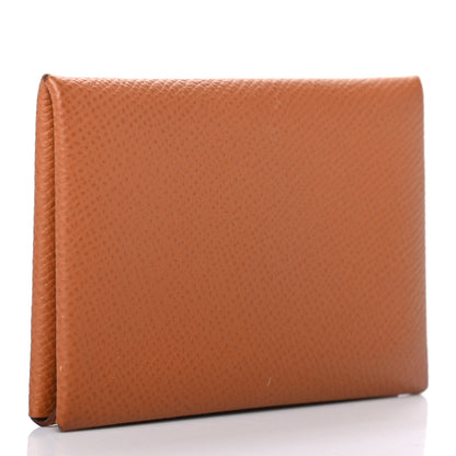 Hermes Epsom Calvi Card Case Gold 3 of 6