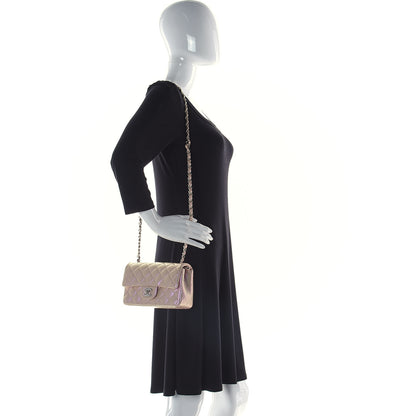 Chanel Iridescent Calfskin Quilted Mini Rectangular Flap Pink 2 of 12