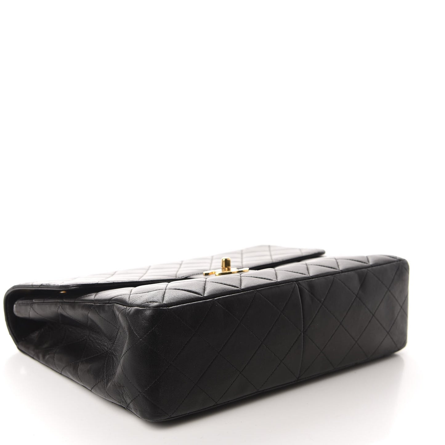 Lambskin Quilted Jumbo Single Flap Black