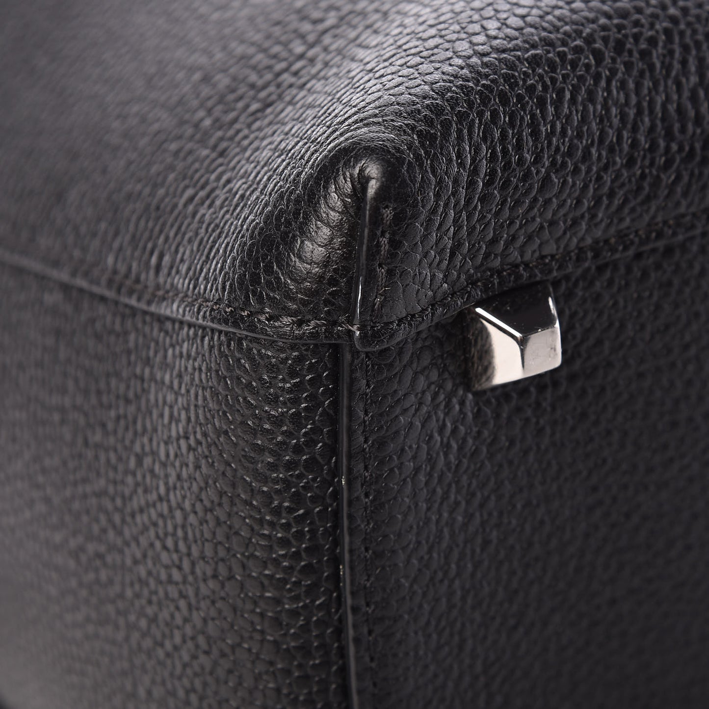 Grained Calfskin Large Ella Boston Black